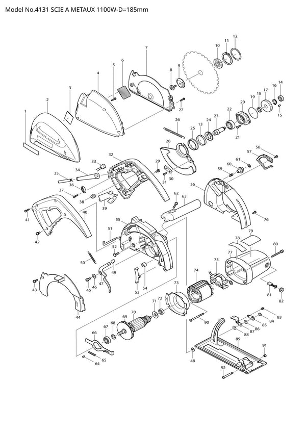 Vue éclatée Makita 4131 - page 1