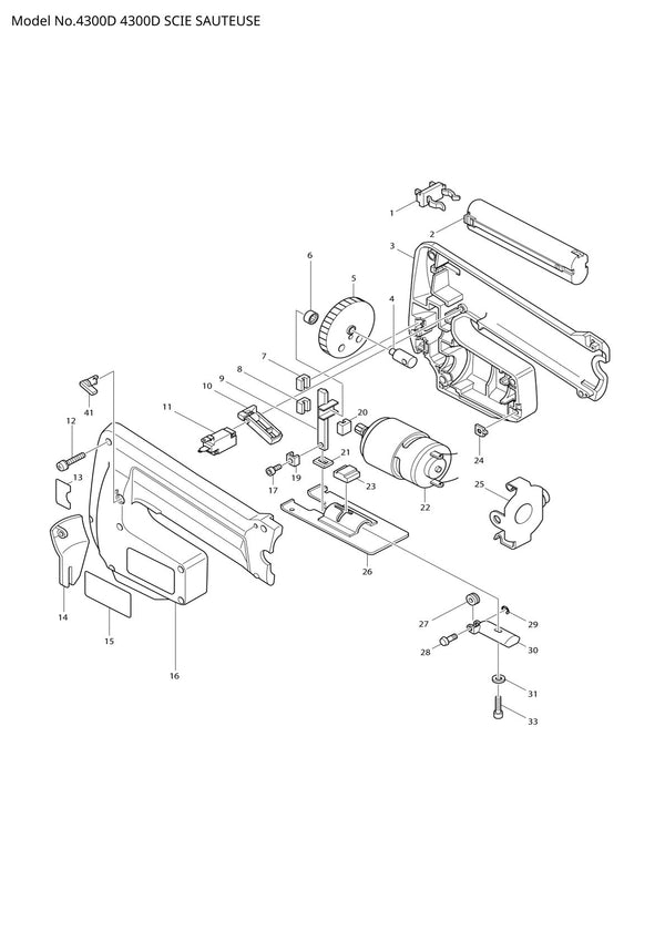 Vue éclatée Makita 4300D - page 1