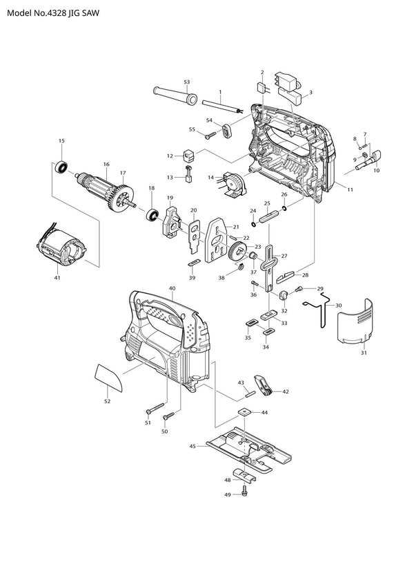 Vue éclatée Makita 4328 - page 1