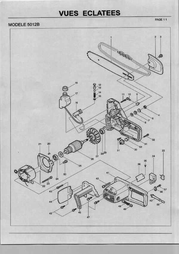 Vue éclatée Makita 5012B - page 1