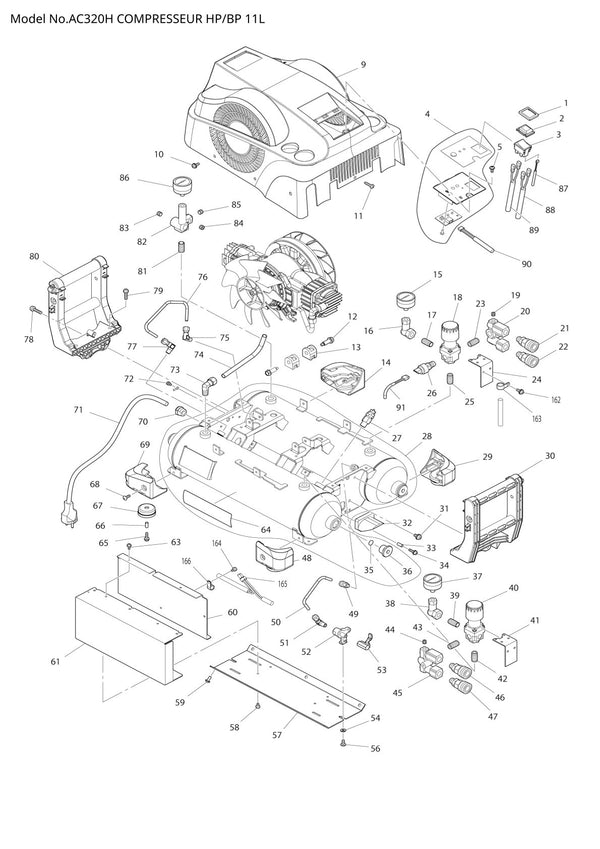 Vue éclatée Makita AC320H - page 1