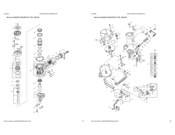 Vue éclatée Makita AN450H - page 1