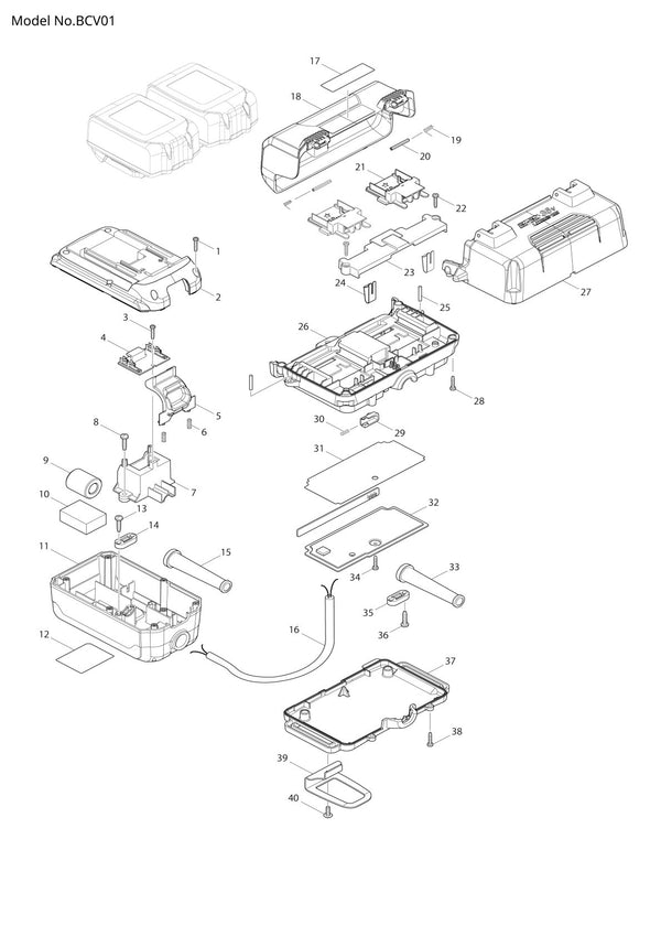 Vue éclatée Makita BCV01 - page 1
