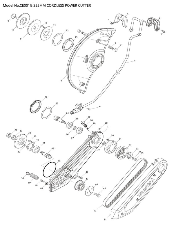 Vue éclatée Makita CE001G - page 1
