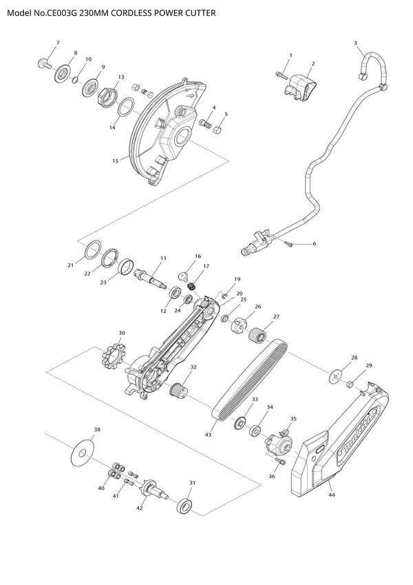 Vue éclatée Makita CE003G - page 1