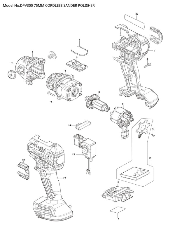 Pièces détachées poinçonneuse sans fil Makita DPV300