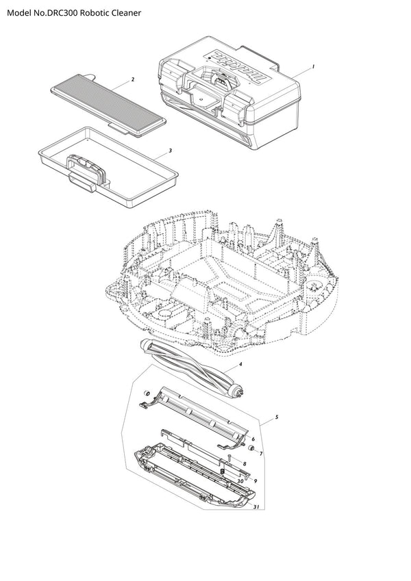 Pièces détachées aspirateur robot Makita DRC300