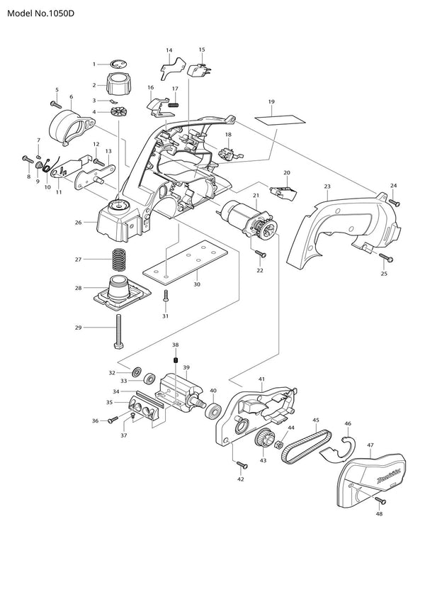 Vue éclatée Makita 1050D - page 1