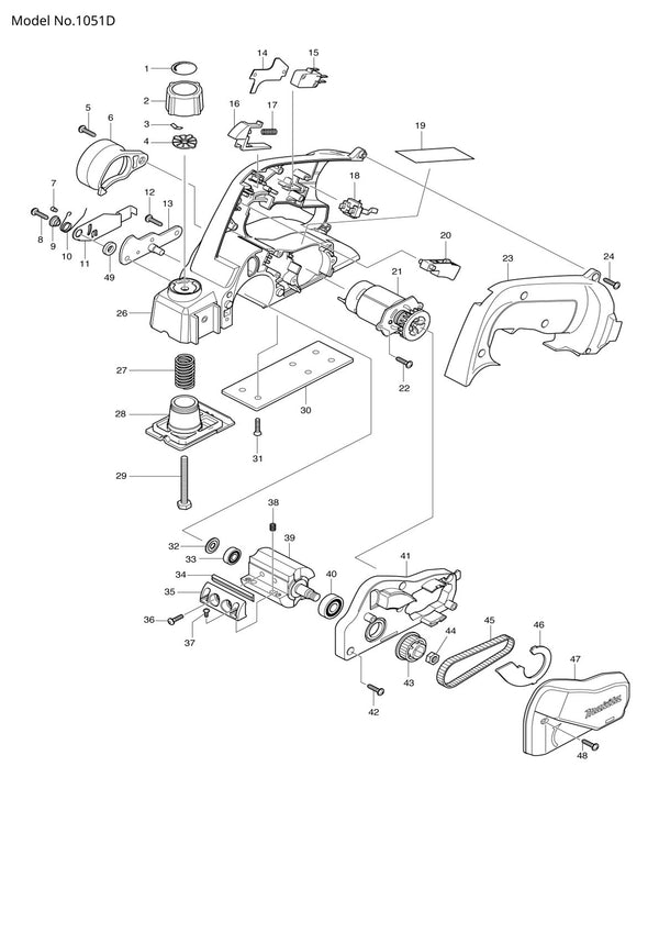 Vue éclatée Makita 1051D - page 1