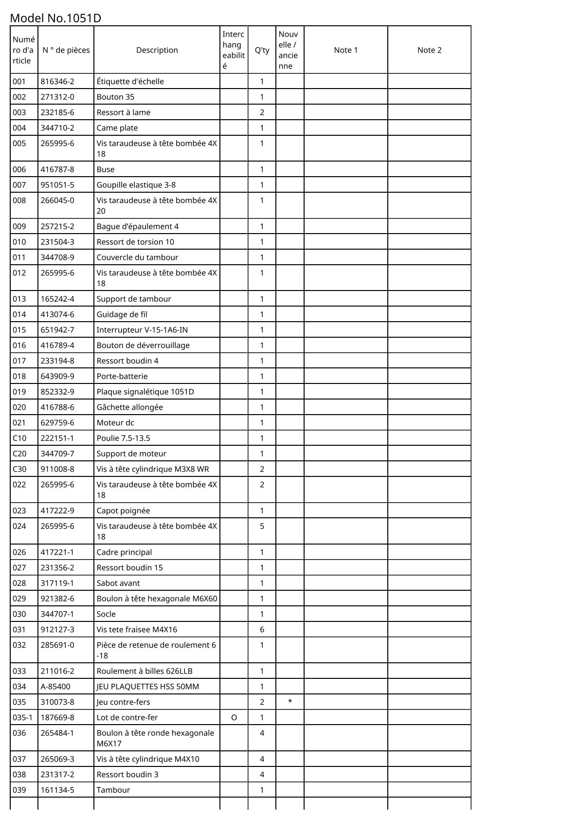 Vue éclatée Makita 1051D - page 2