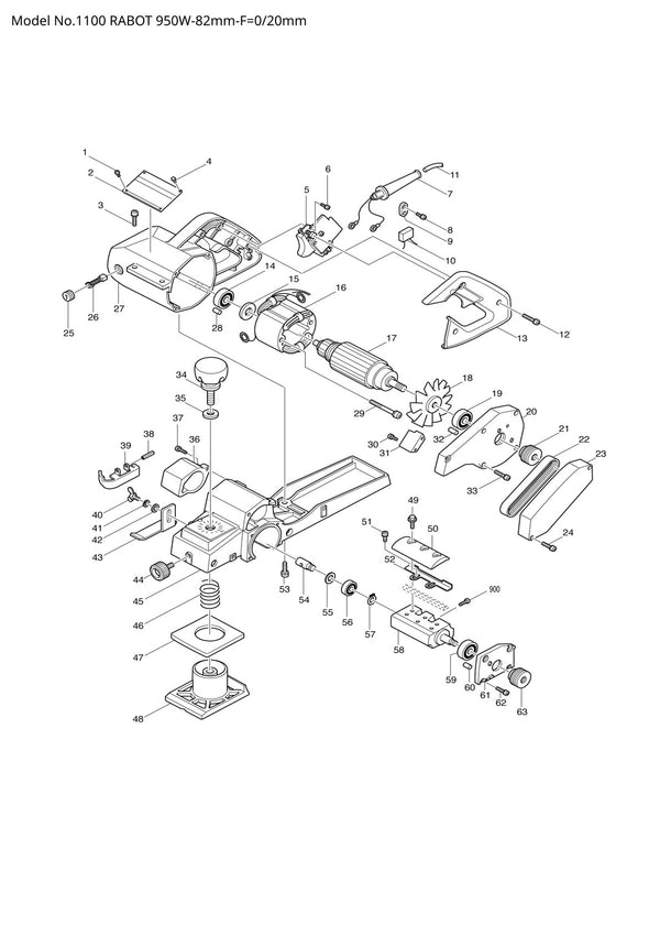 Vue éclatée Makita 1100 - page 1