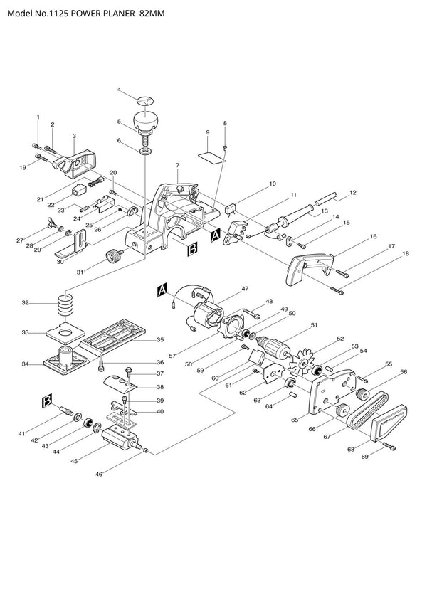 Vue éclatée Makita 1125 - page 1