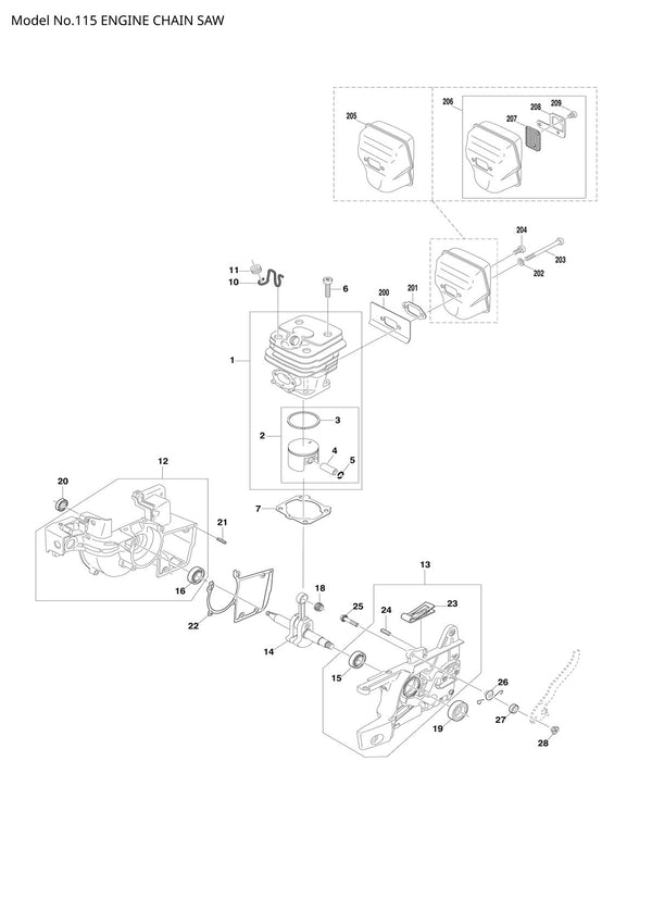 Vue éclatée Makita 115 - page 1