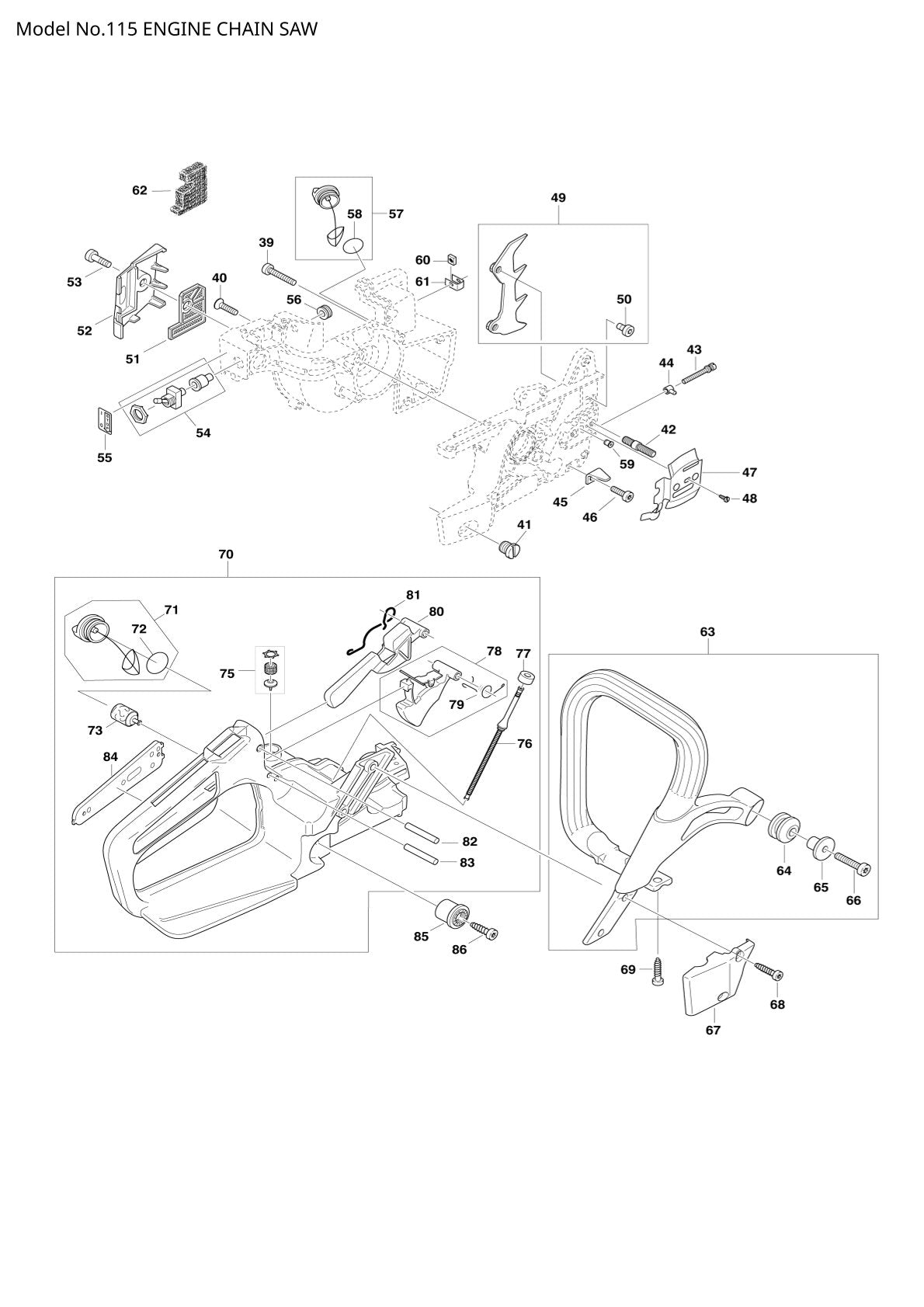 Vue éclatée Makita 115 - page 2