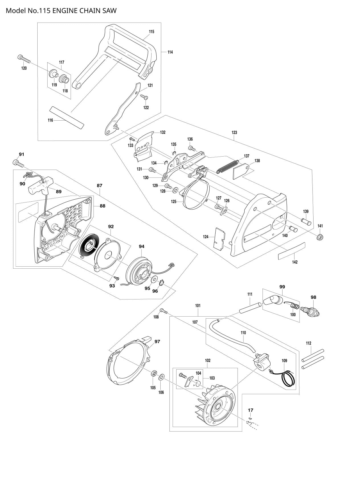 Vue éclatée Makita 115 - page 3