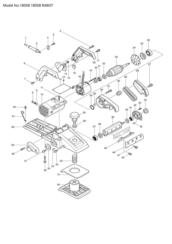 Vue éclatée Makita 1805B - page 1