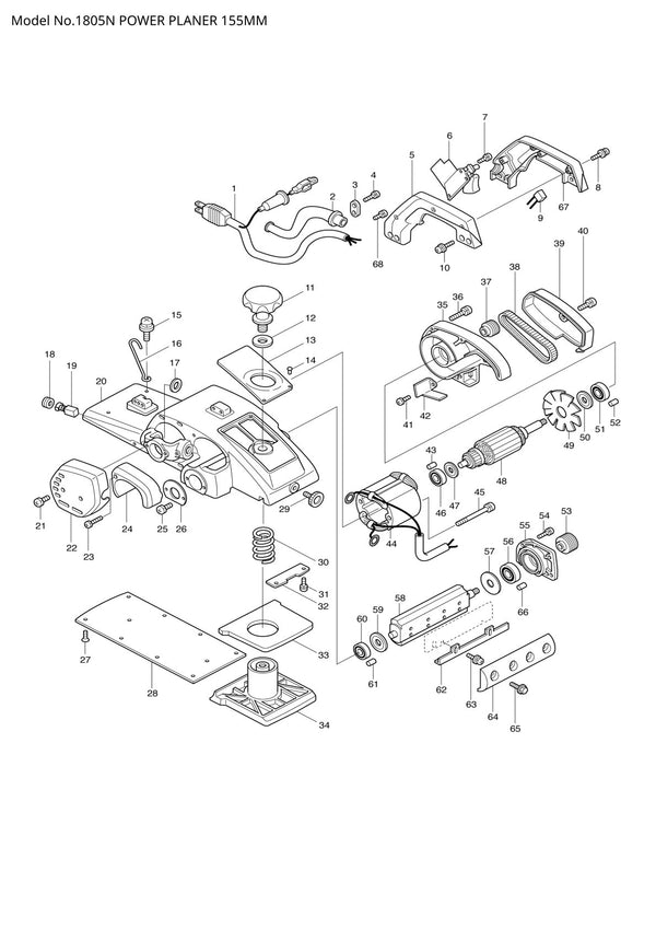 Vue éclatée Makita 1805N - page 1