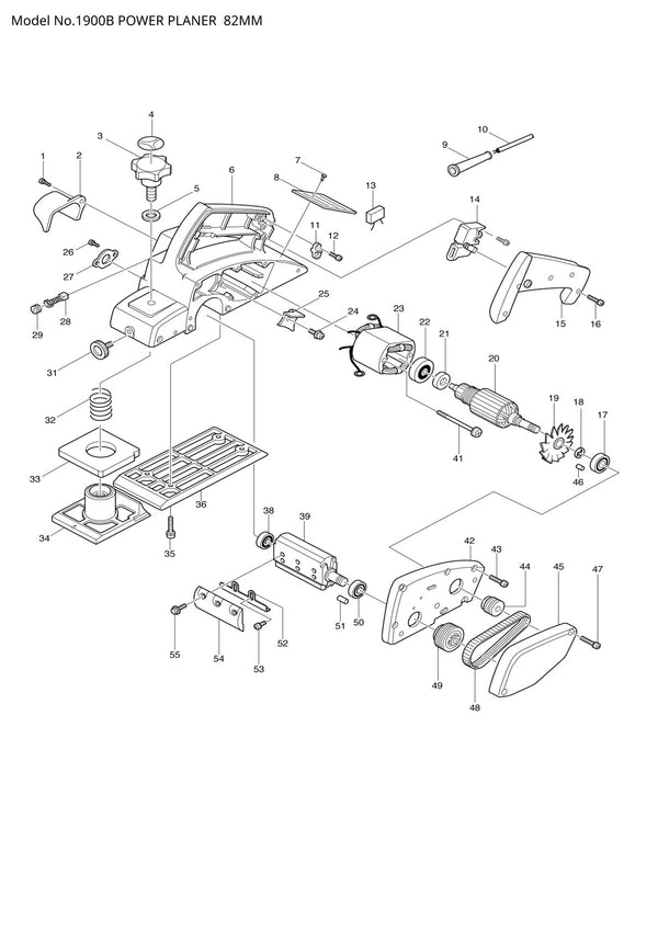 Vue éclatée Makita 1900B - page 1