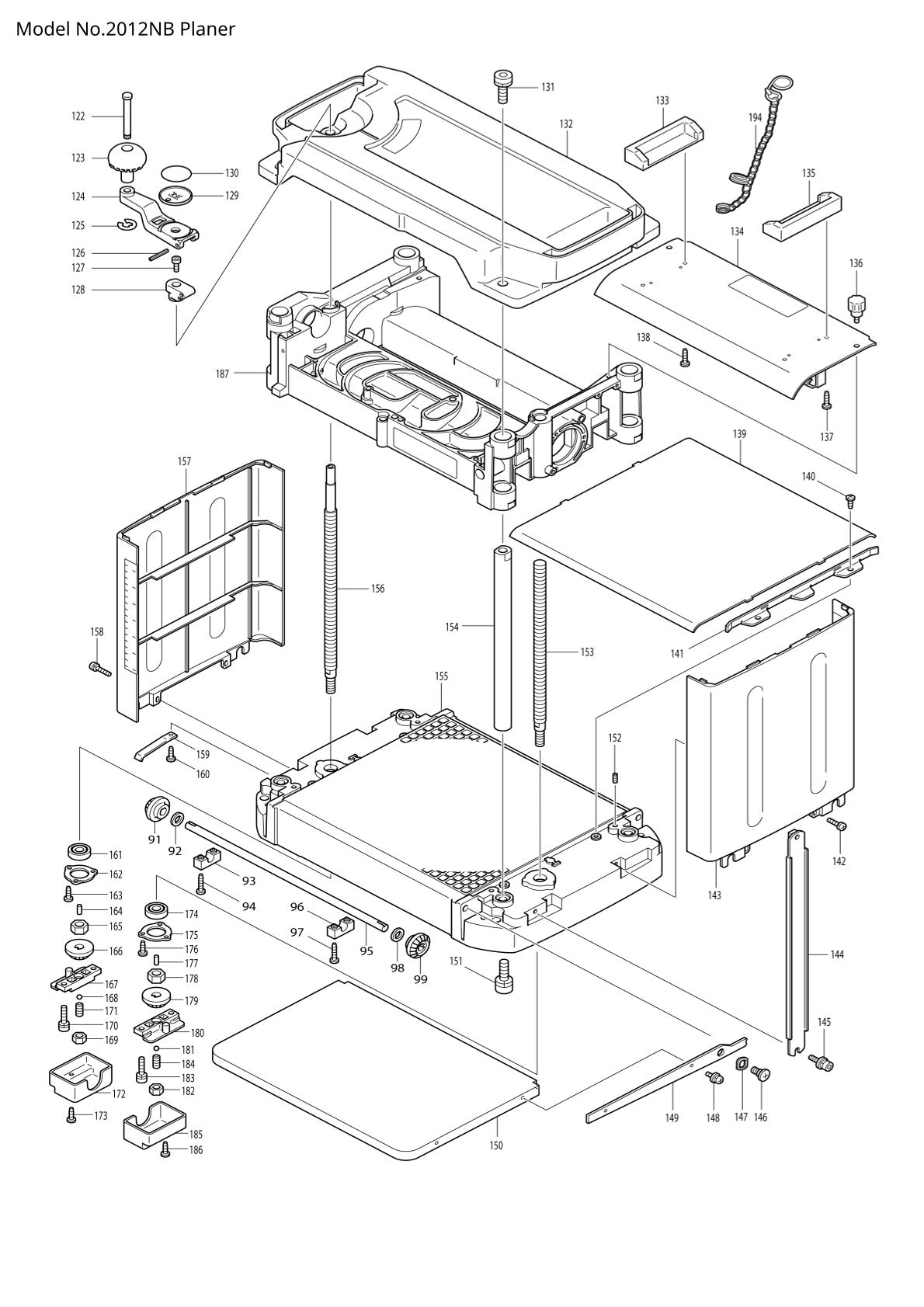 Vue éclatée Makita 2012NB - page 2