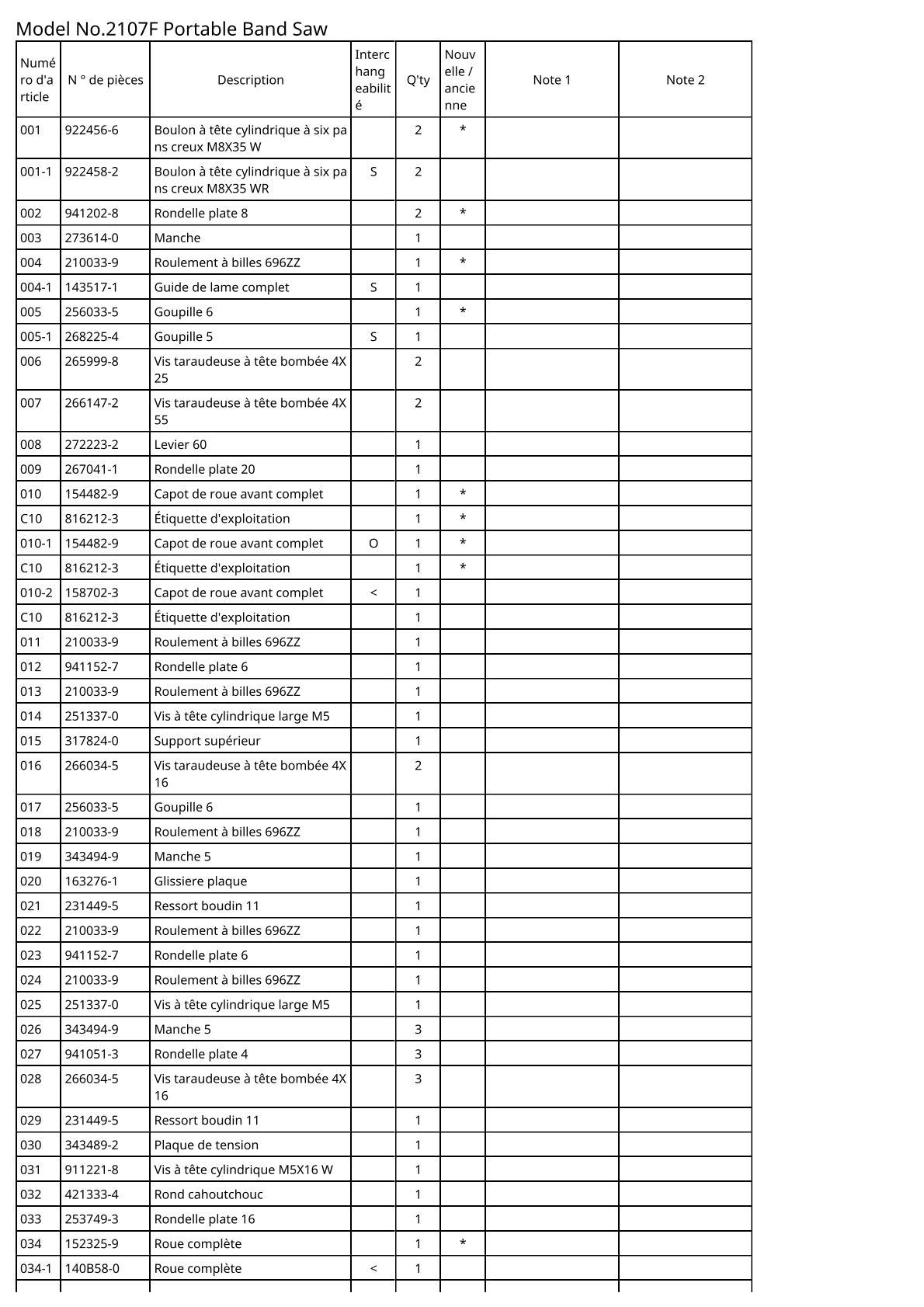 Vue éclatée Makita 2107F - page 2