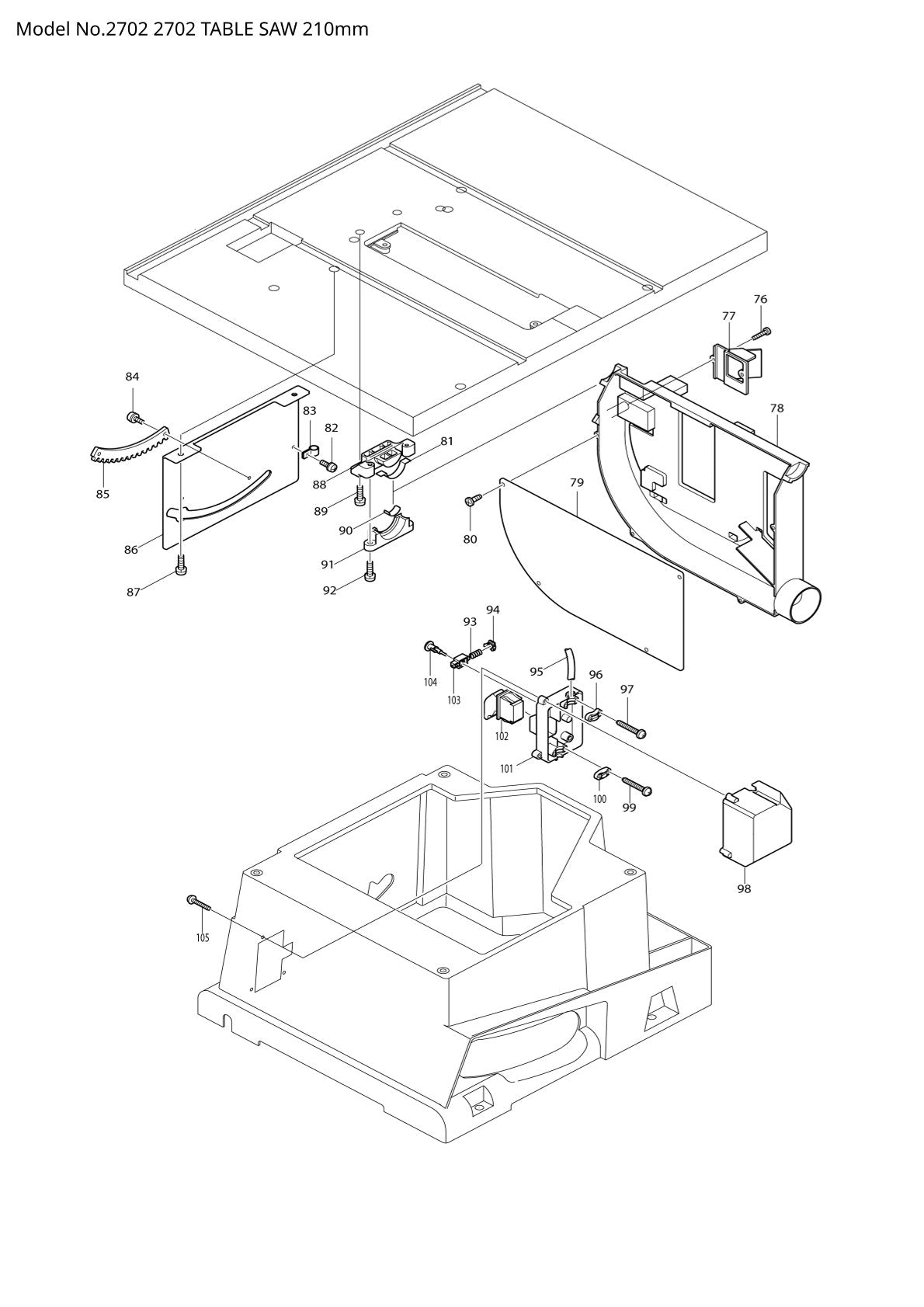 Vue éclatée Makita 2702 - page 2