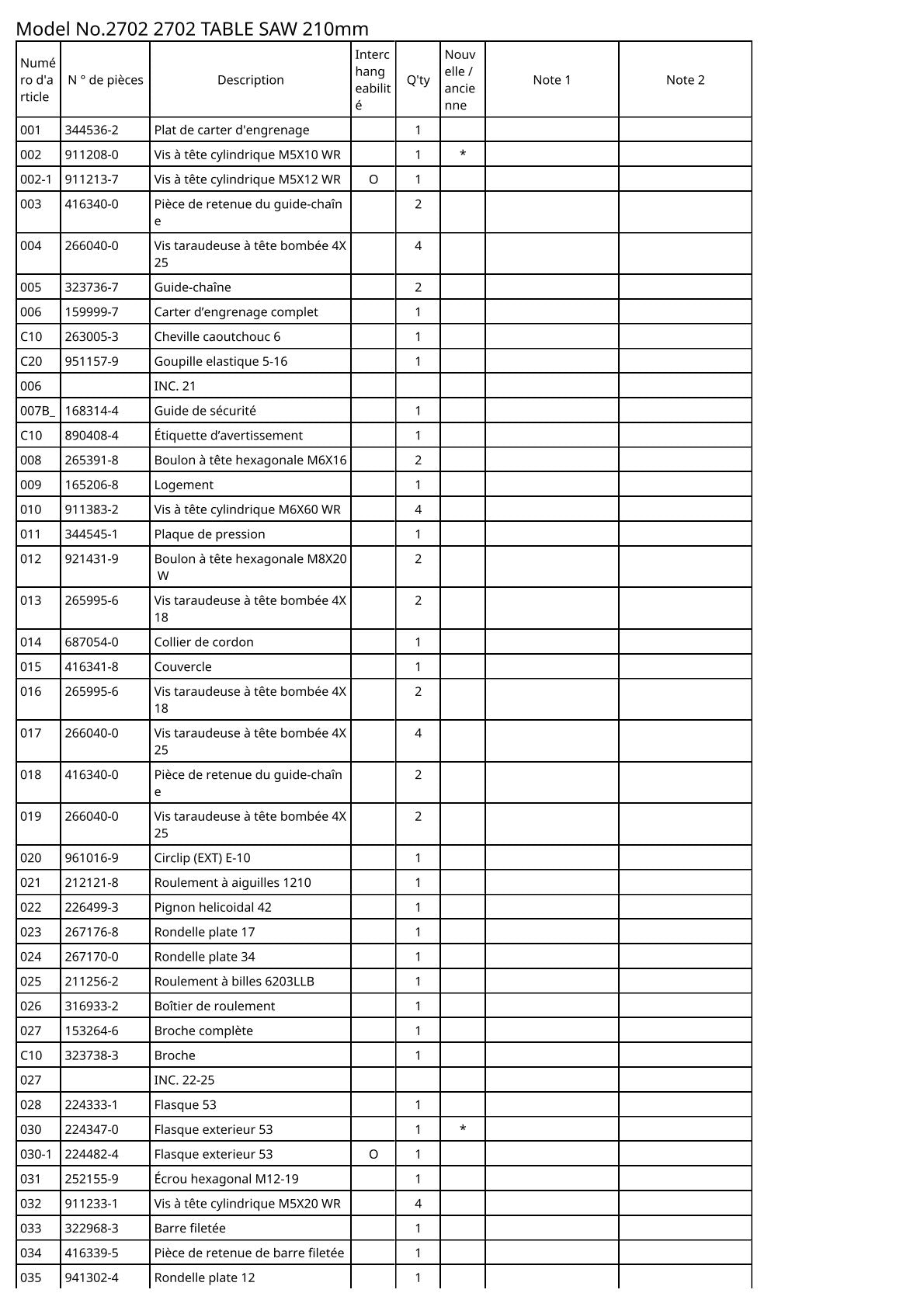 Vue éclatée Makita 2702 - page 4