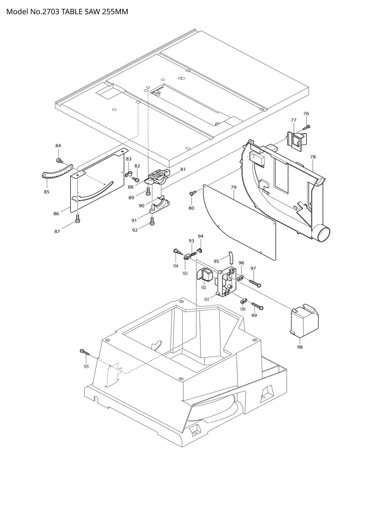 Vue éclatée Makita 2703 - page 2