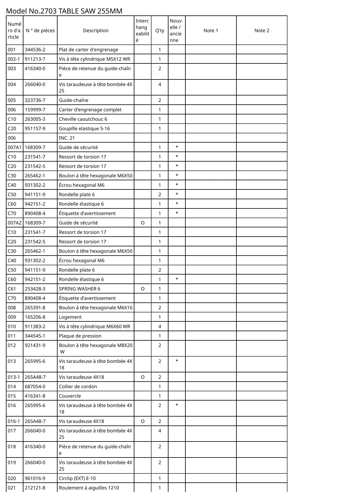 Vue éclatée Makita 2703 - page 4