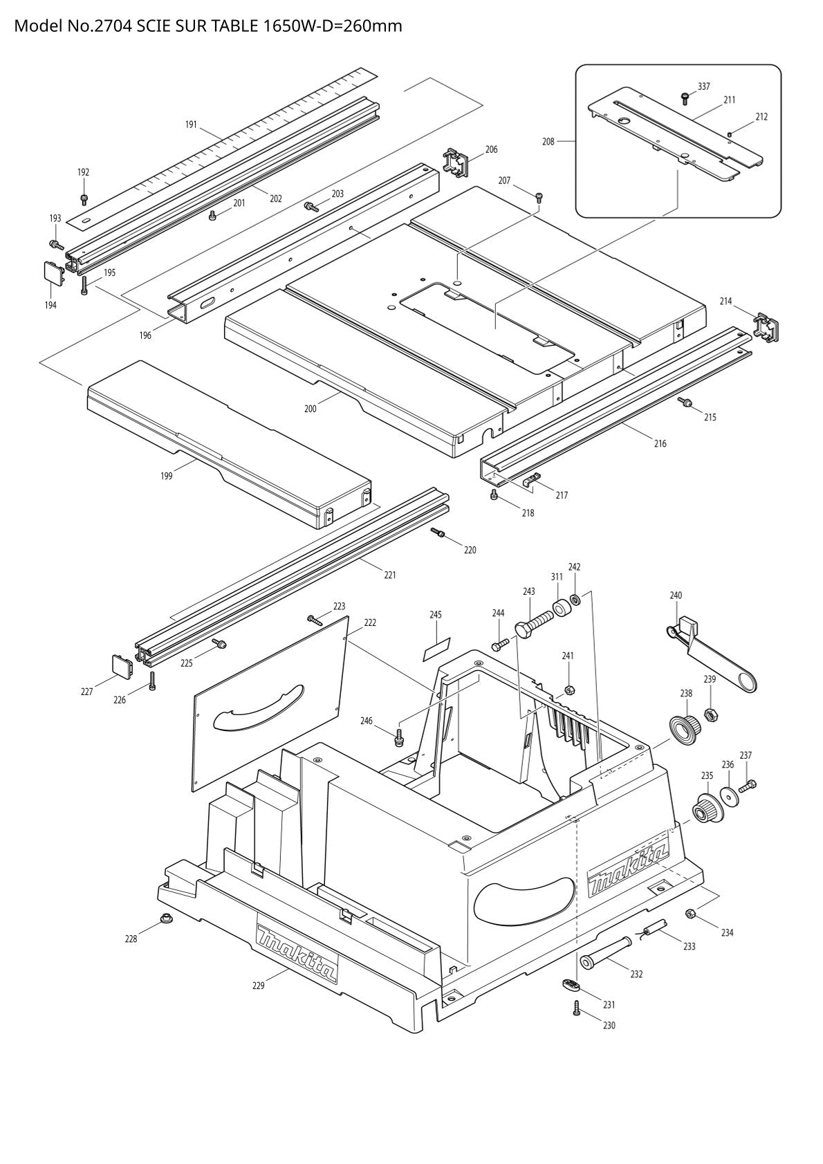 Vue éclatée Makita 2704 - page 3