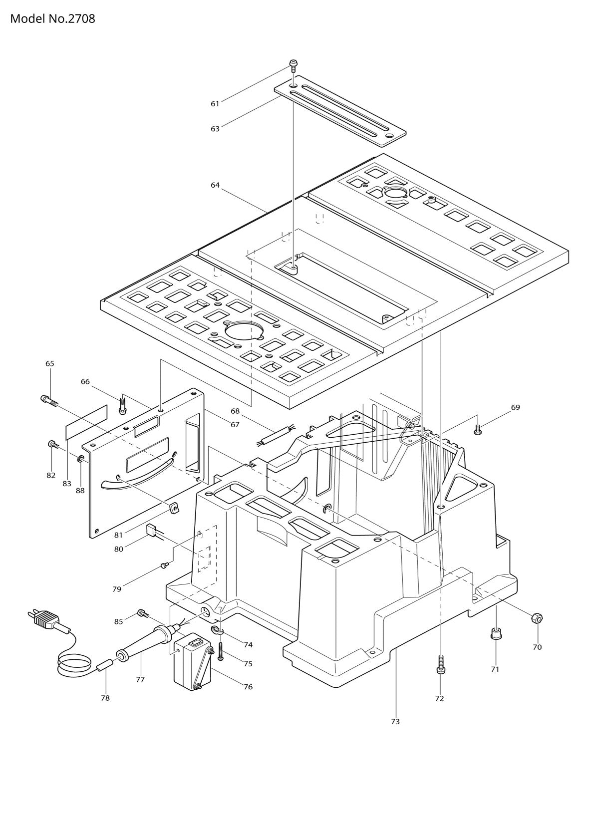 Vue éclatée Makita 2708 - page 2