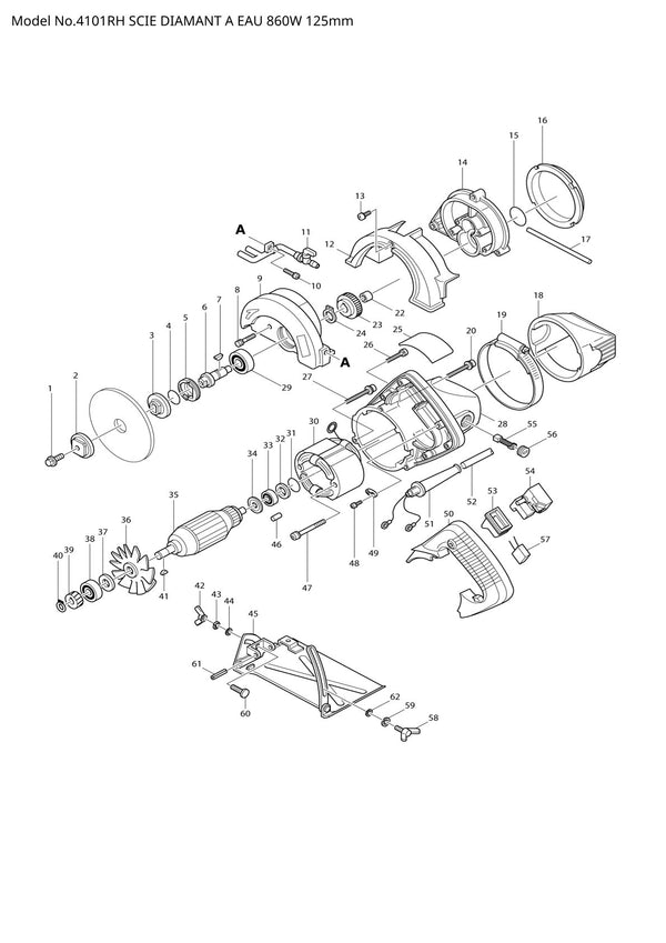 Vue éclatée Makita 4101RH - page 1