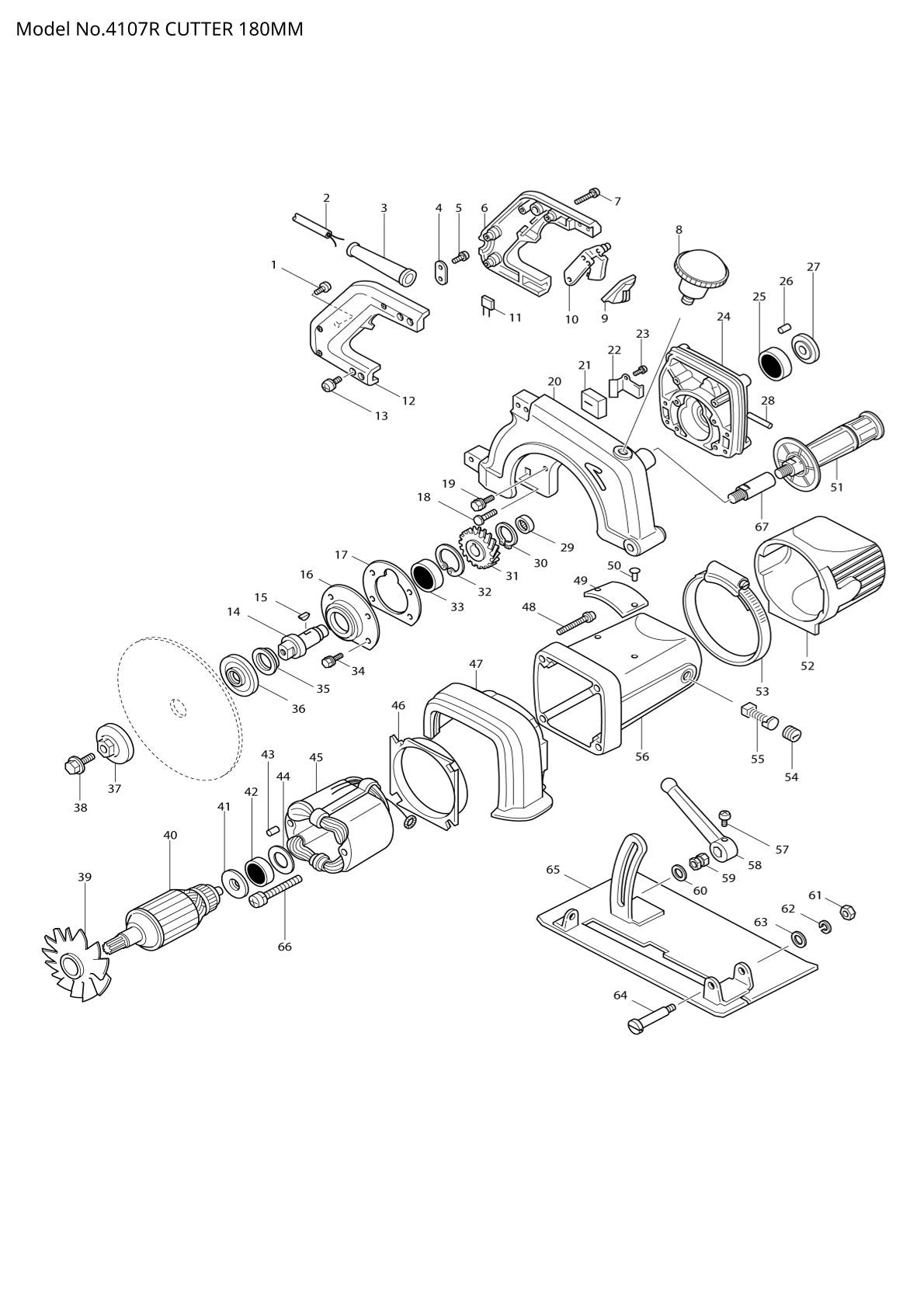 Vue éclatée Makita 4107R - page 1