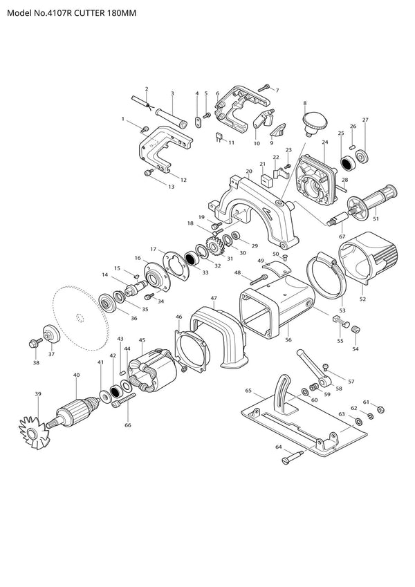 Vue éclatée Makita 4107R - page 1