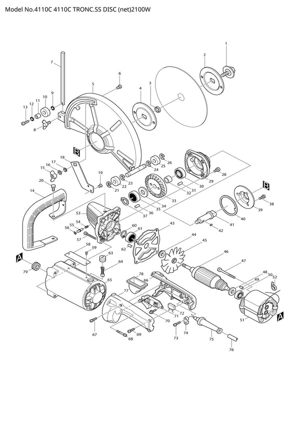 Vue éclatée Makita 4110C - page 1