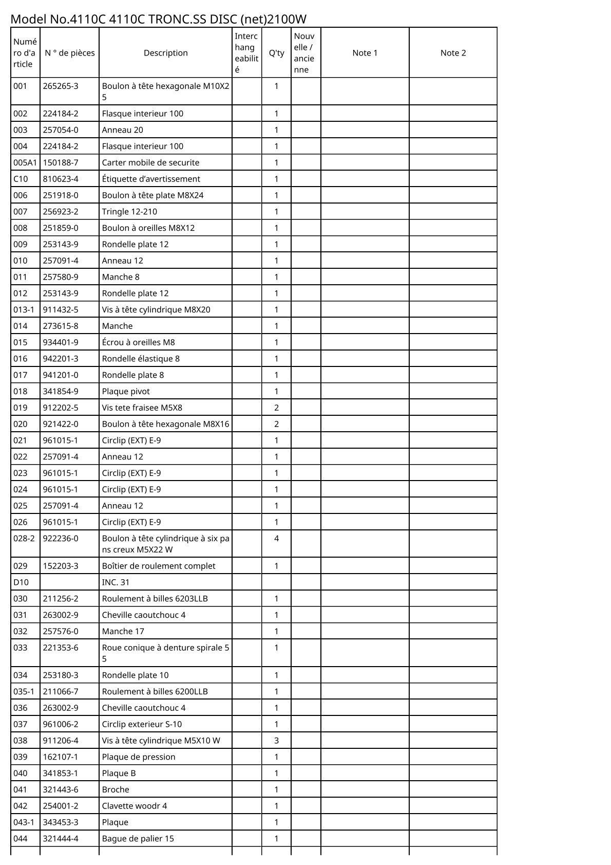 Vue éclatée Makita 4110C - page 2