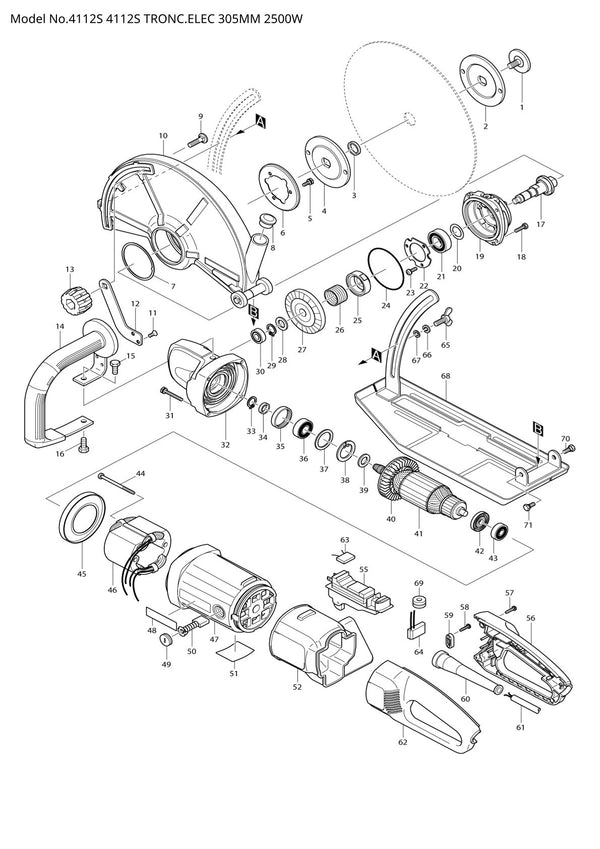 Vue éclatée Makita 4112S - page 1