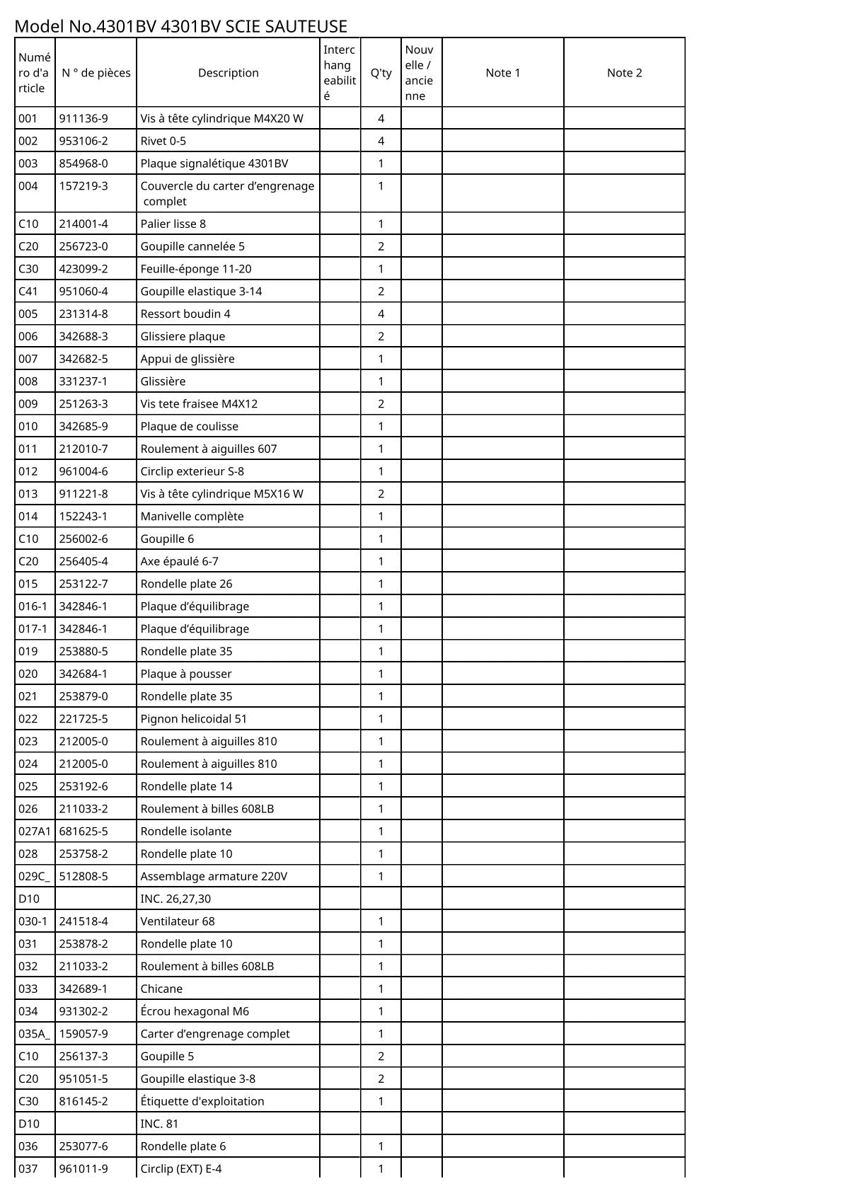 Vue éclatée Makita 4301BV - page 2