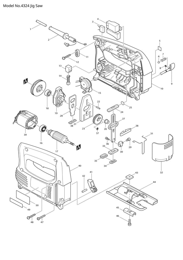 Vue éclatée Makita 4324 - page 1