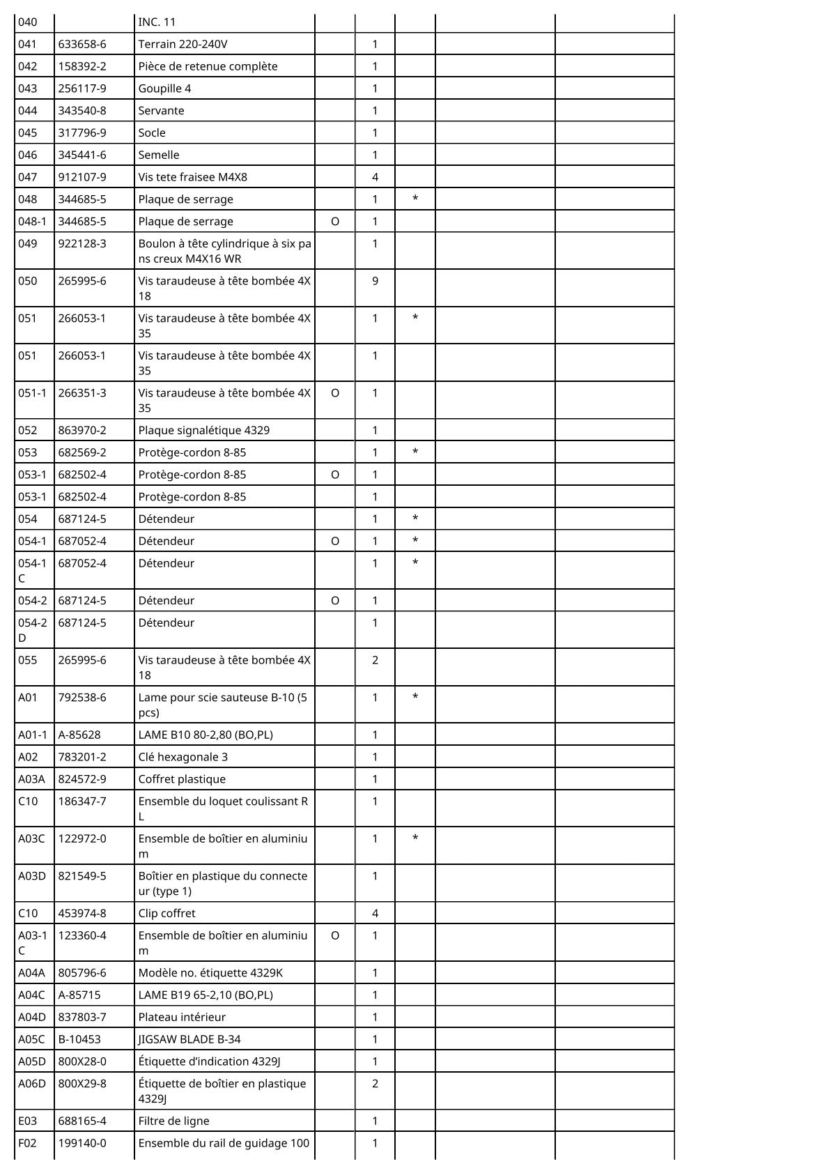 Vue éclatée Makita 4329 - page 3