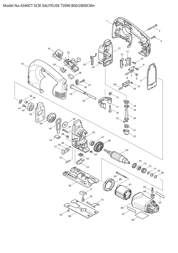 Vue éclatée Makita 4340CT - page 1