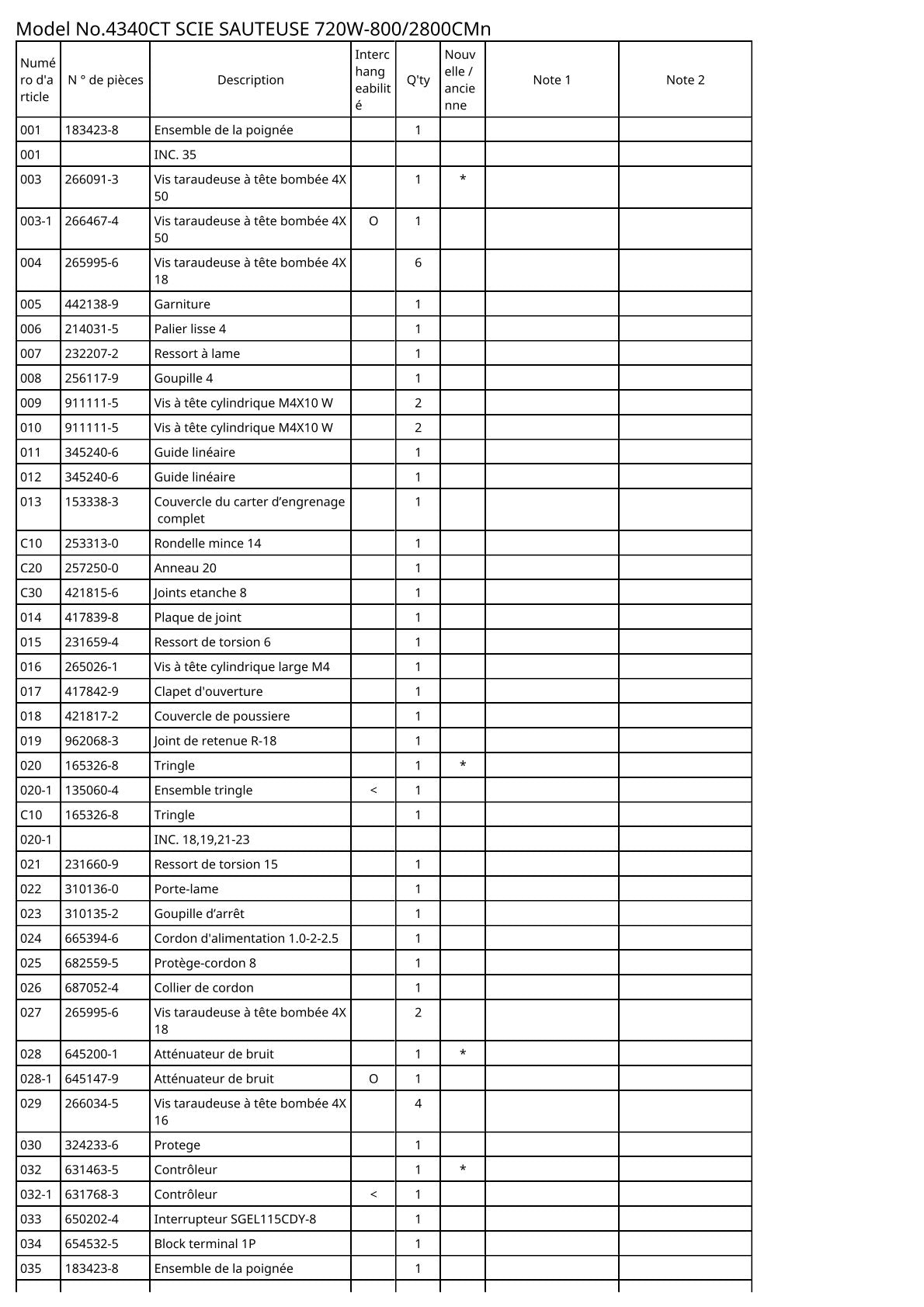 Vue éclatée Makita 4340CT - page 2