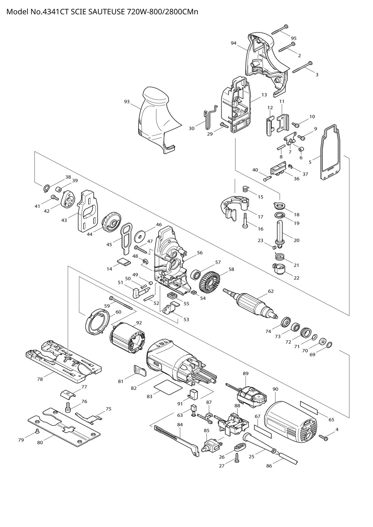 Vue éclatée Makita 4341CT - page 1