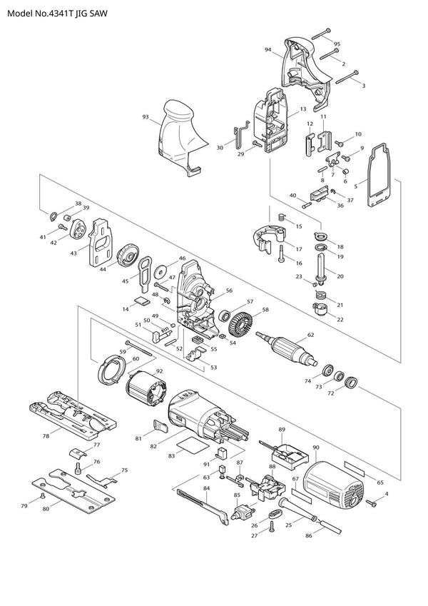 Vue éclatée Makita 4341T - page 1
