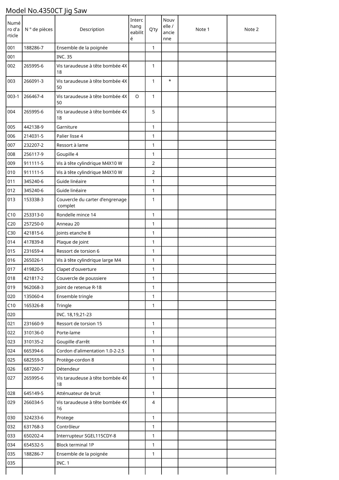 Vue éclatée Makita 4350CT - page 2