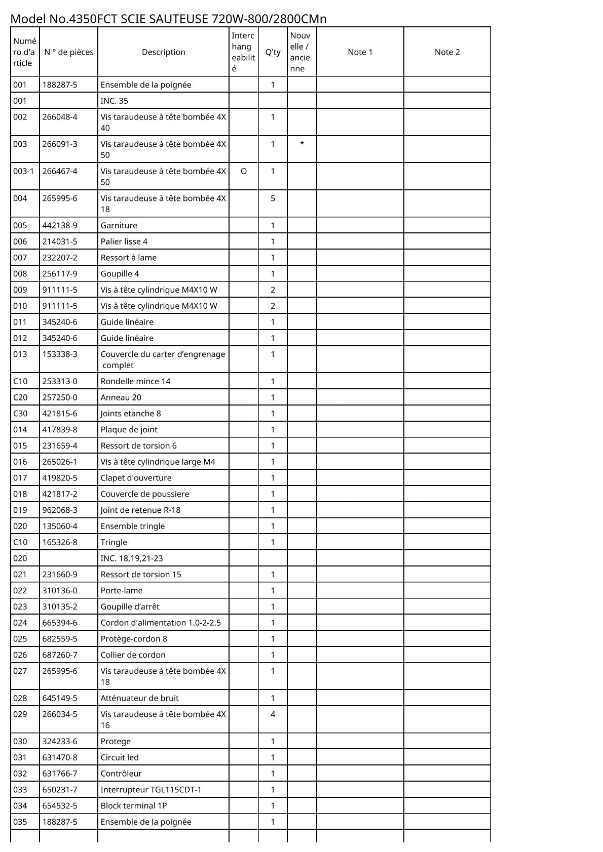 Vue éclatée Makita 4350FCT - page 2