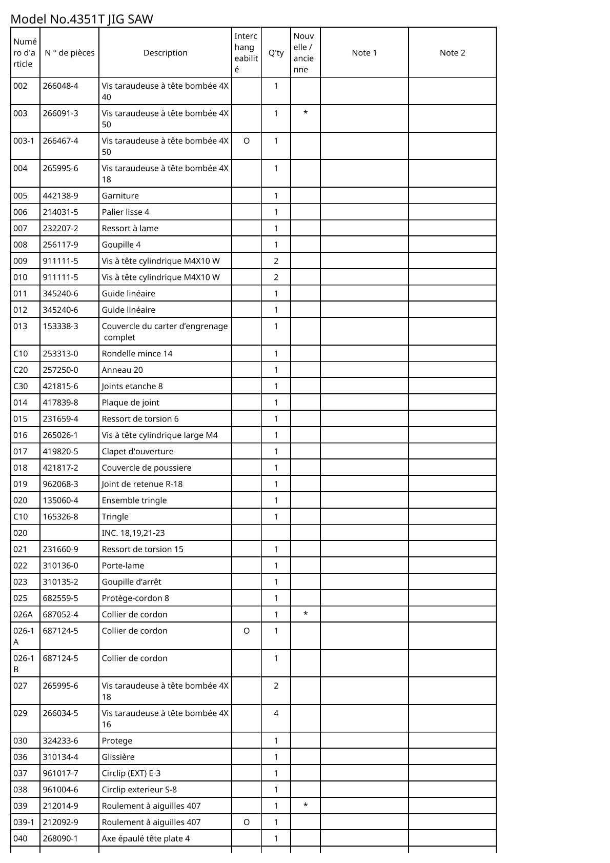 Vue éclatée Makita 4351T - page 2