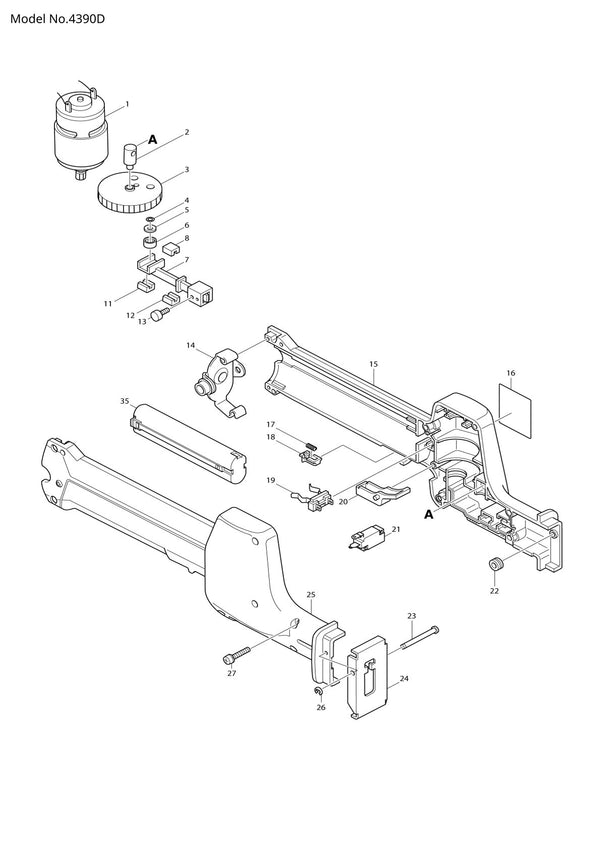 Vue éclatée Makita 4390D - page 1