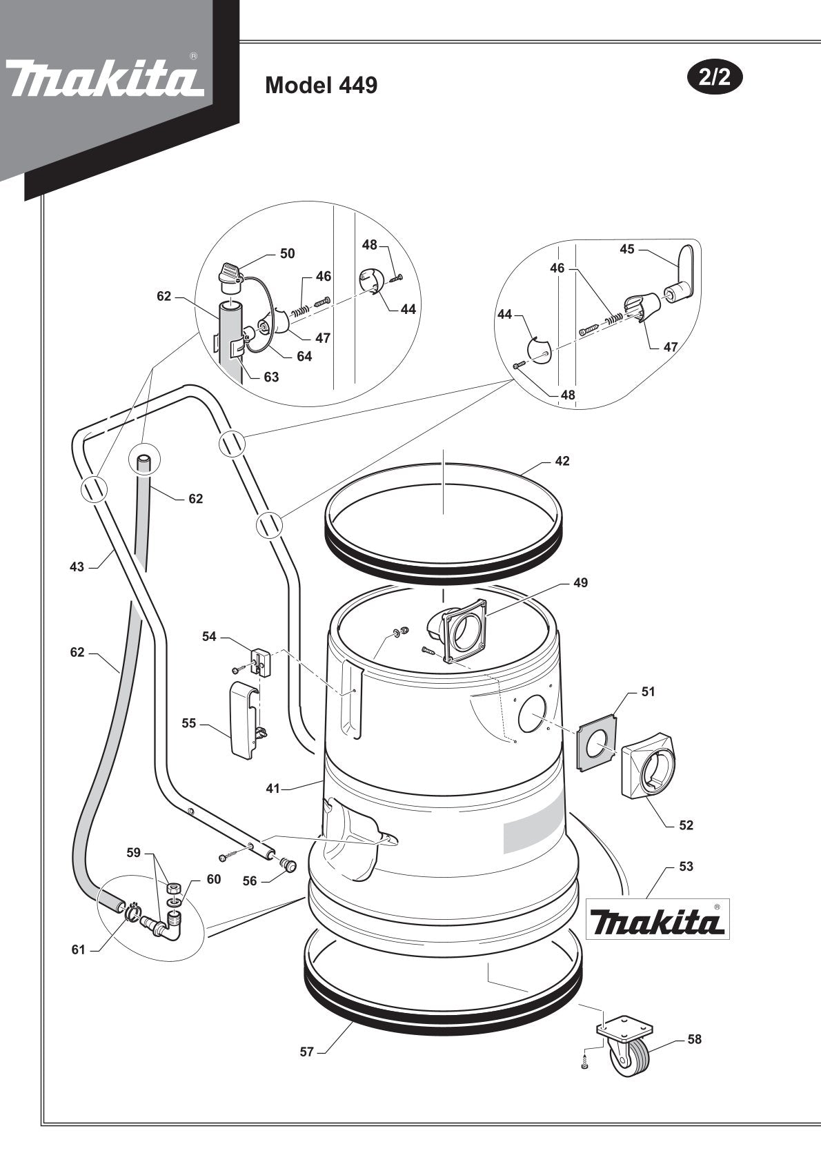 Vue éclatée Makita 449 - page 4