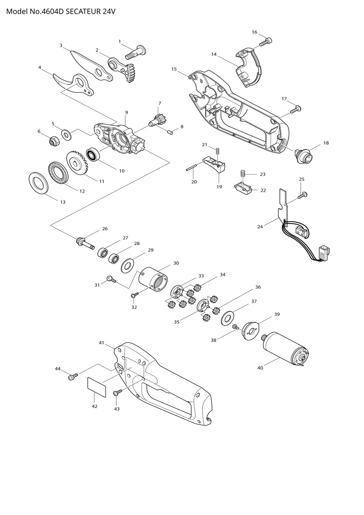 Vue éclatée Makita 4604D - page 1