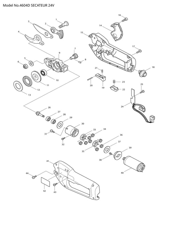 Vue éclatée Makita 4604D - page 1